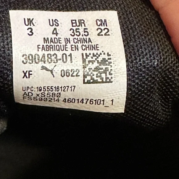 Puma Kids Kaia Stud Mid Platform Sneaker Black/Black Size 4​​​​​​​ - Picture 9 of 9